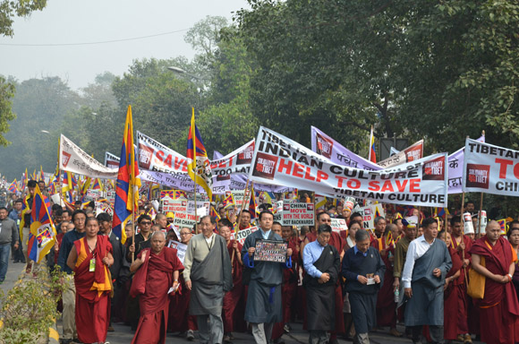 Sikyong, Speaker, Kalons and TPIE members lead the Solidarity rally